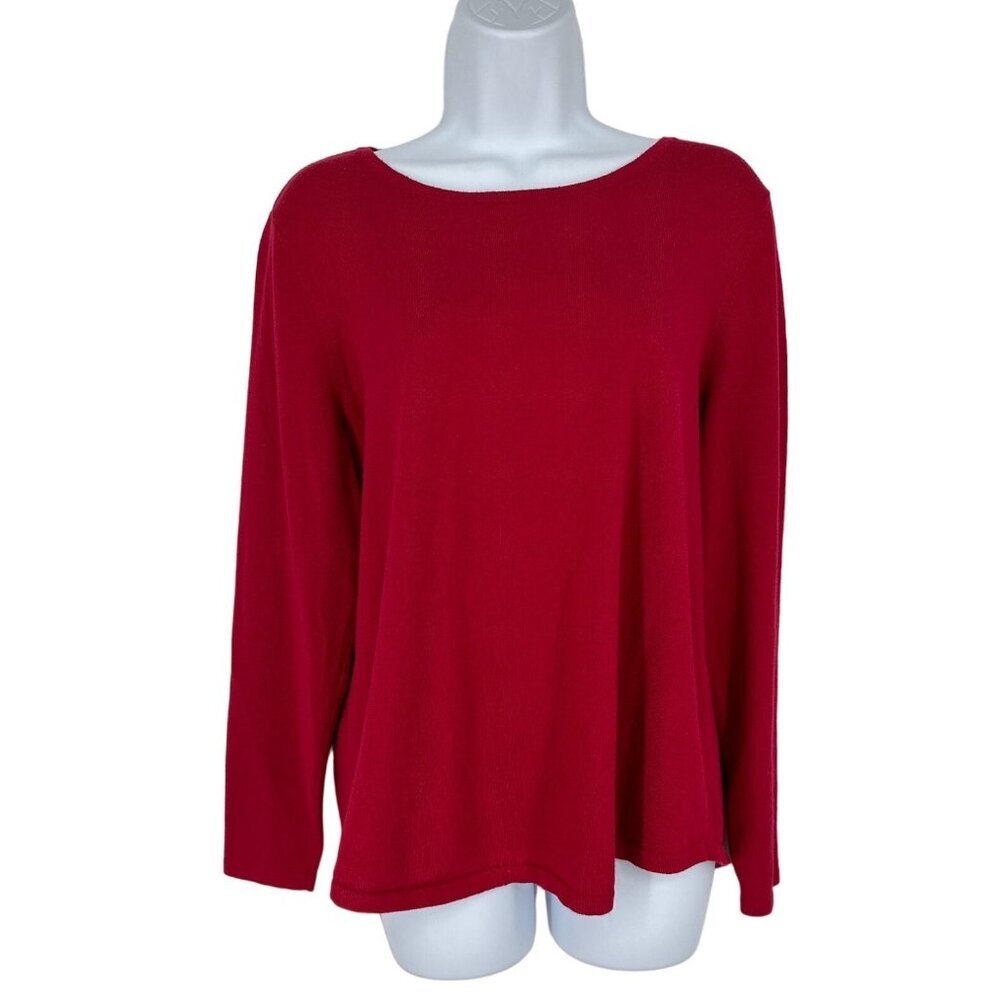 Chico's Long Sleeve Crew Neck Zip Back Sweater Size 2 US L